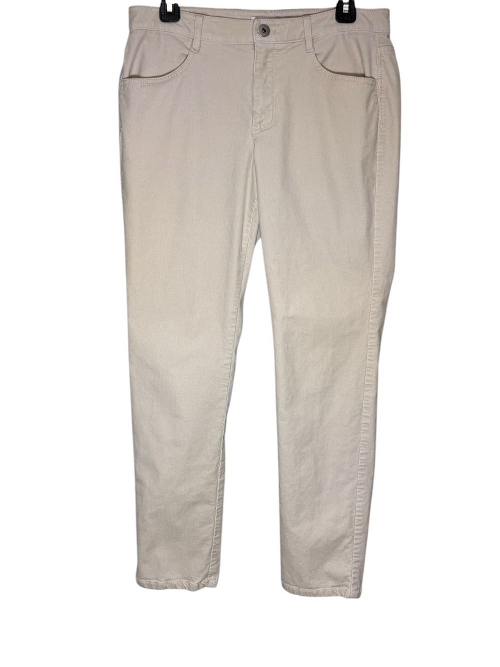 J. Jill Size 8 Cream Slim Leg Cotton Spandex Stretch Classic Corduroy Pants‎